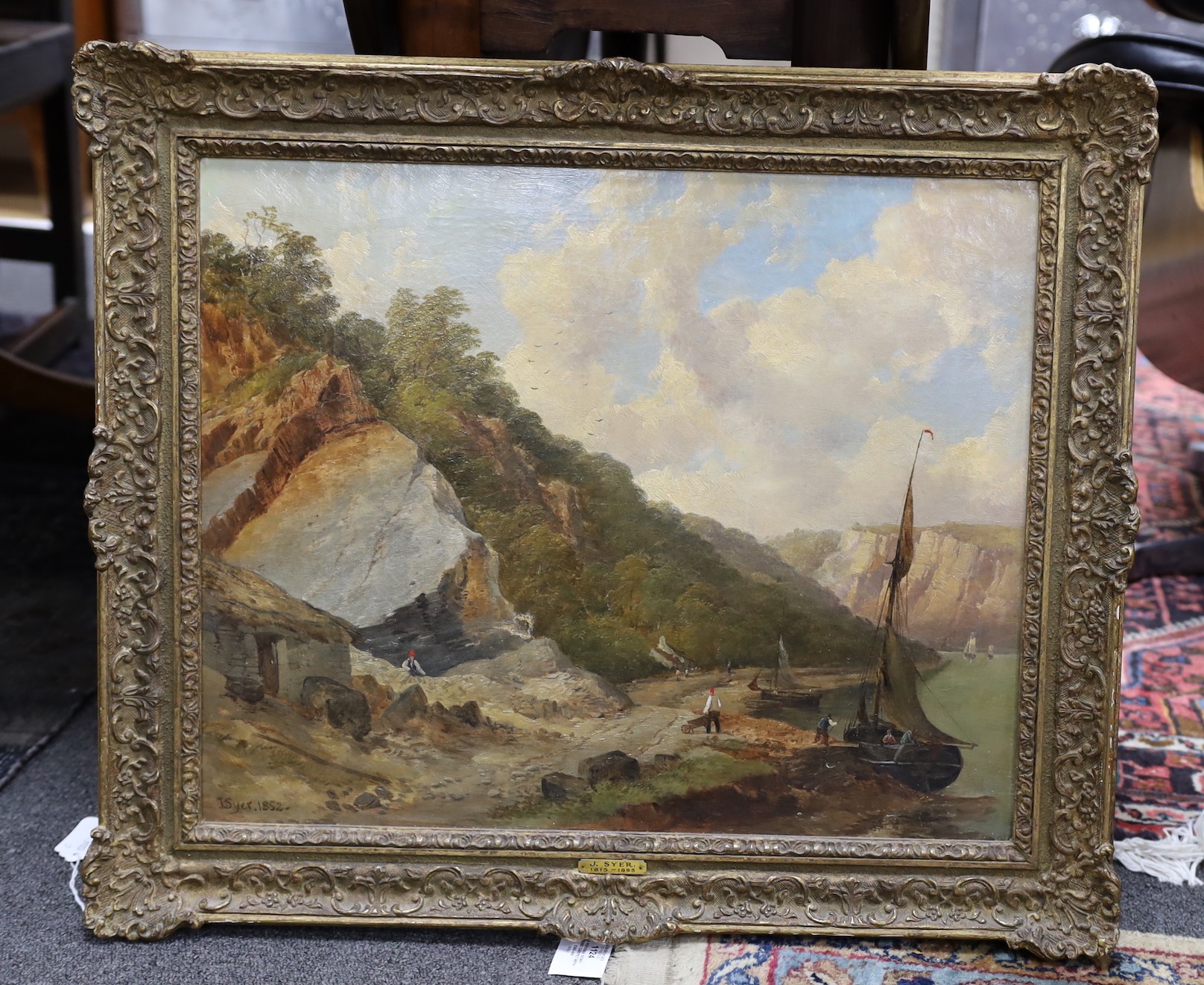 John Syer (1815-1885), oil on canvas, Avon gorge, signed and dated 1852, 43 x 53cm